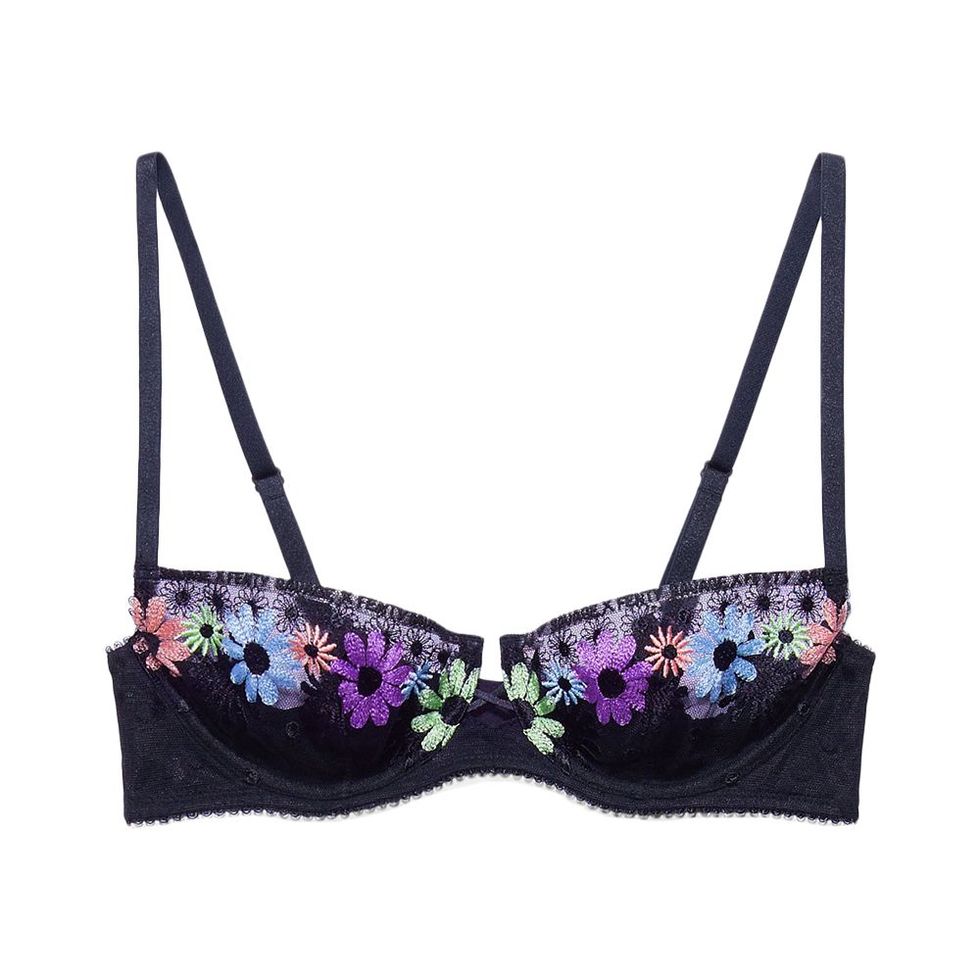 Free Spirit Floral Embroidery Unlined Balconette Bra