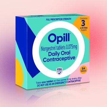 opill a box of opill set against a pink and purple background