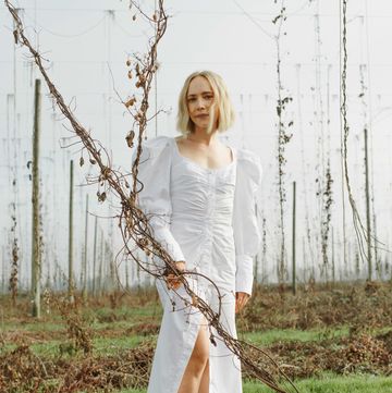 People in nature, Clothing, Tree, Beauty, Long hair, Dress, Grass, Fashion, Blond, Photography, 