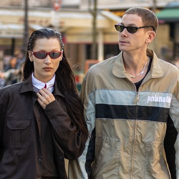 Celebrity Sightings : Day Eight - Paris Fashion Week - Womenswear F/W 2022-2023 paris, france march 07 model bella hadid and marc kalman are seen on march 07, 2022 in paris, france photo by marc piaseckigc images