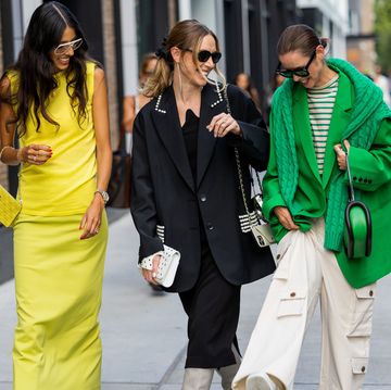 new york, new york september 10 guests laughing outside tibi on september 10, 2022 in new york city photo by christian vieriggetty images