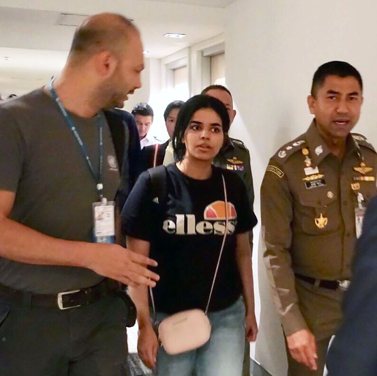 Saudi Arabian young woman seeking for asylum was stopped at Bangkok airport, Samut Prakan, Thailand - 07 Jan 2019