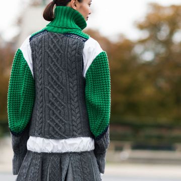 Green, Sleeve, Textile, Winter, Street fashion, Fashion, Pattern, Waist, Wool, Woolen, 