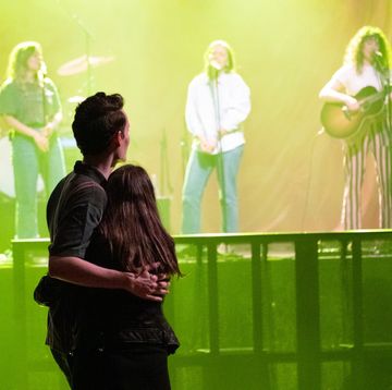 the author and her partner watching joseph on stage